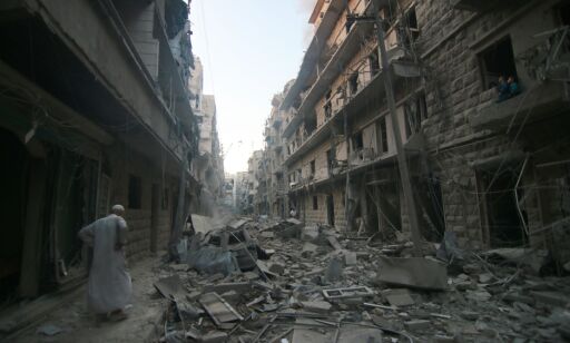 Kamper ved en av Aleppos «humanitære korridorer»