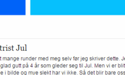 - Det kan bli en trist jul, skrev alenepappa på Finn.no