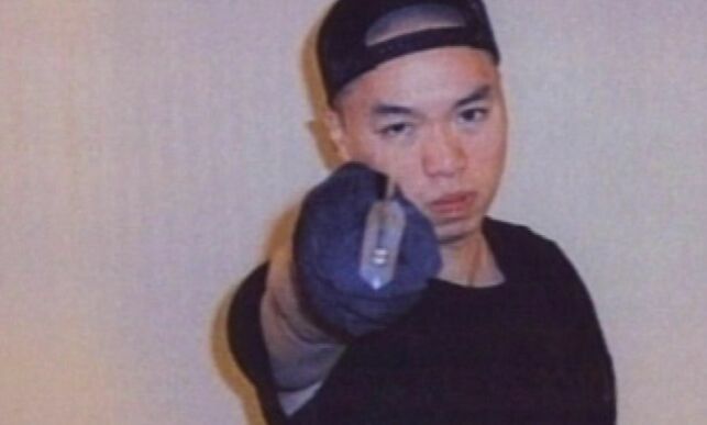 An image that NBC News say they received from Cho Seung-Hui, the shooter in the Virginia Tech shootings, is seen posted on MSNBC.COM, April 18, 2007. The gunman who went on a deadly rampage at Virginia Tech university this week paused between shootings to mail a rambling account of grievances, photos and videos to NBC, the network said. REUTERS/Courtesy of NBC News/Handout (UNITED STATES). EDITORIAL USE ONLY