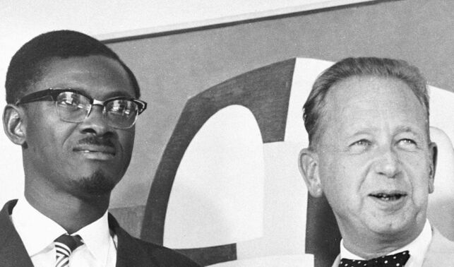 OSLO, 20010502:
FNs avdøde generalsekretær Dag Hammarskjøld - her fotografert sammen med Kongos statsminister Patrice Lumumba (tv)
Arkivfoto: / SCANPIX