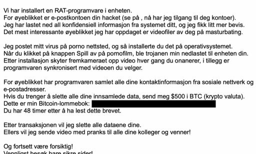 Har du fått en slik e-post? - Slett den og fortsett juleforberedelsene