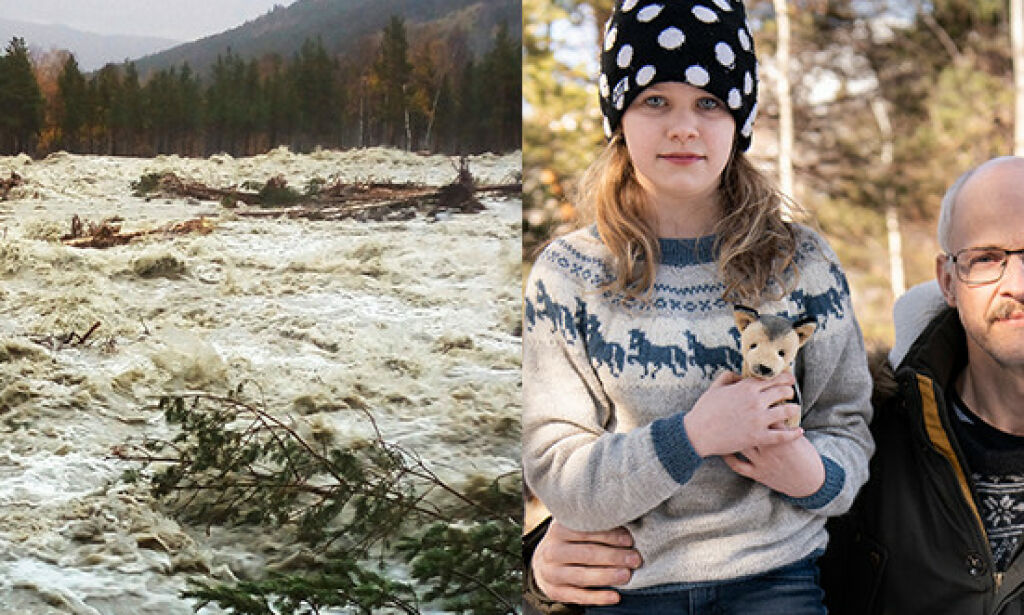 Geir (55) og datteren Tuva (9) sov da flommen kom